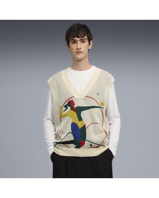 PUMA Gray Knit Vest for men