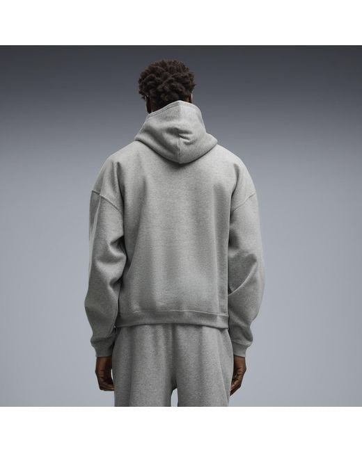 PUMA Gray Fundamentals Fleece Relaxed Basketball Hoodie for men