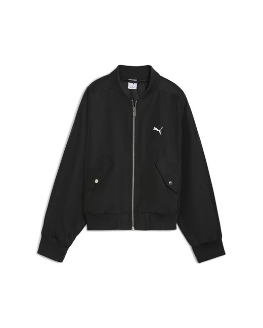PUMA Black T7 Satin Bomber Jacket