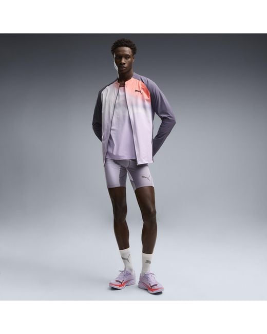 PUMA Blue Lightspeed Printed 8" Running Half Tights for men