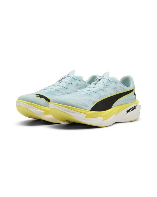 PUMA Yellow Deviate Nitroâ Elite 4 Road Running Shoes for men