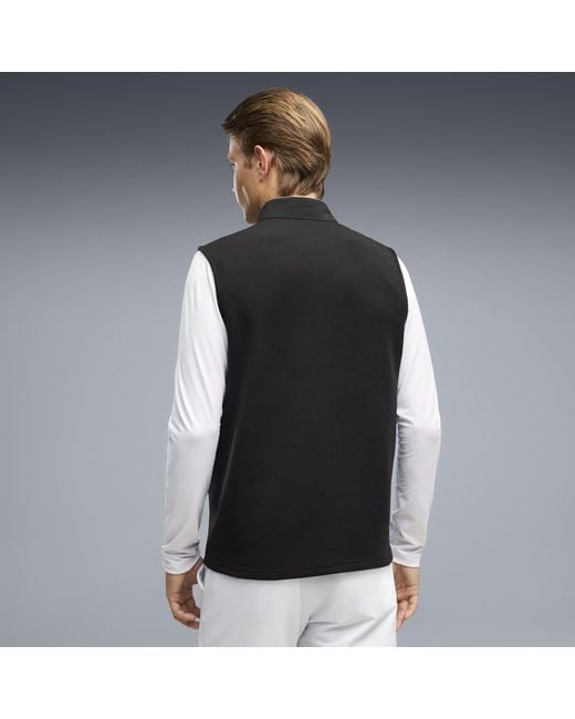 PUMA Black Cloudspun Fleece Hybrid Golf Vest for men