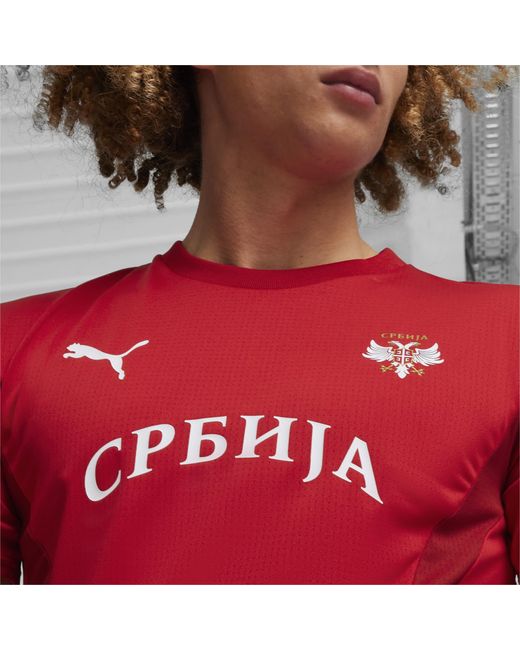 Camiseta de Fútbol Prepartido de Serbia PUMA de hombre de color Red