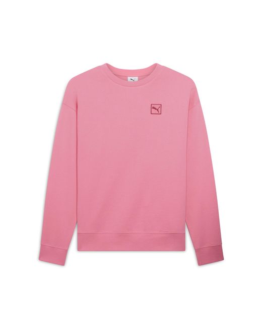 PUMA Pink Elevated Essentials Comfort Crew Sweatshirt