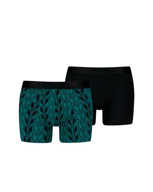PUMA Terrace Bedruckte Boxershorts 2er-Pack in Green für Herren
