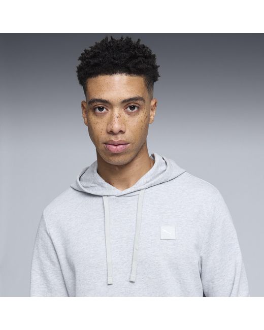 PUMA Gray Elevated Essentials Hoodie for men