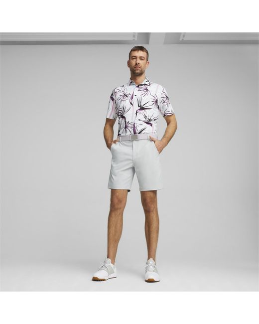 PUMA White Mattr Birds Of Paradise Golf Polo Shirt for men