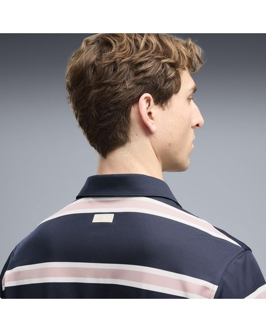 PUMA Blue X Arnold Palmer Pique Stripe Golf Polo for men