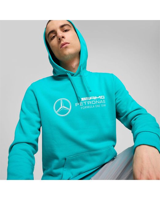 PUMA Blue Mercedes-Amg Petronas F1 Ess Hoodie , Sheen for men