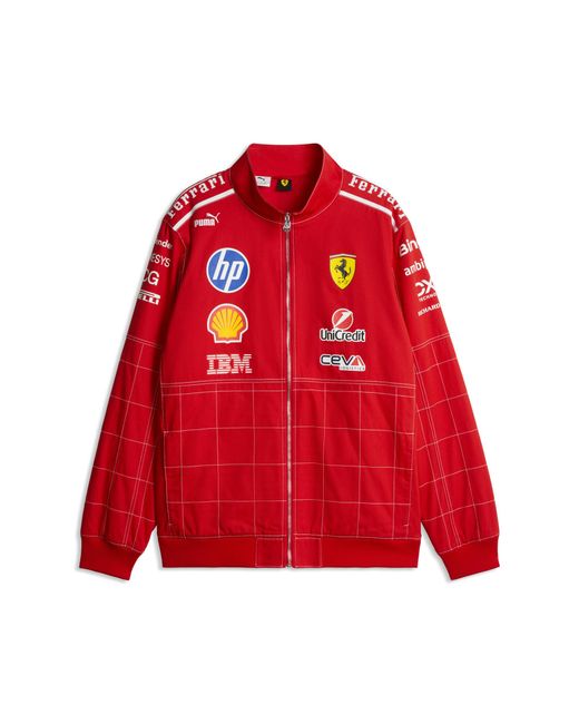 PUMA Red Scuderia Ferrari Hp Replica Special Monza Bomber Jacket for men
