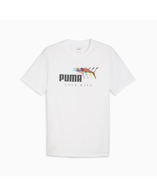 PUMA White Ess+ Love Wins T-shirt for men