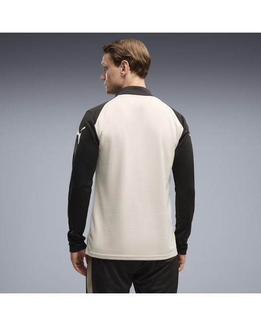 PUMA Black Individualfinal Slim Long Sleeve Quarter-Zip Top for men