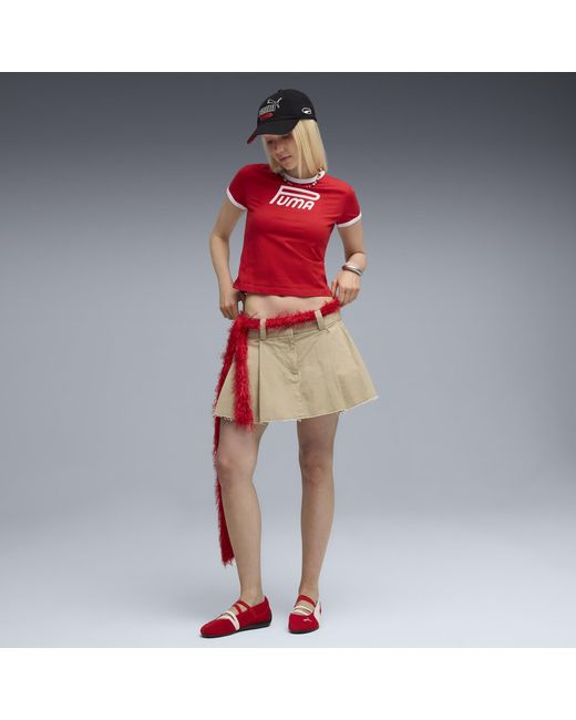 PUMA Red Future..Archive Graphic Slim T-Shirt Damen, Kleidung