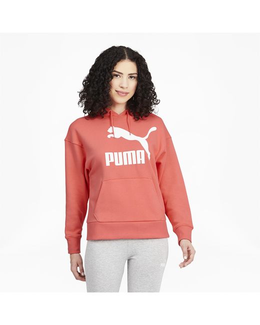 PUMA Cotton Classics Logo Hoodie in Pink - Lyst