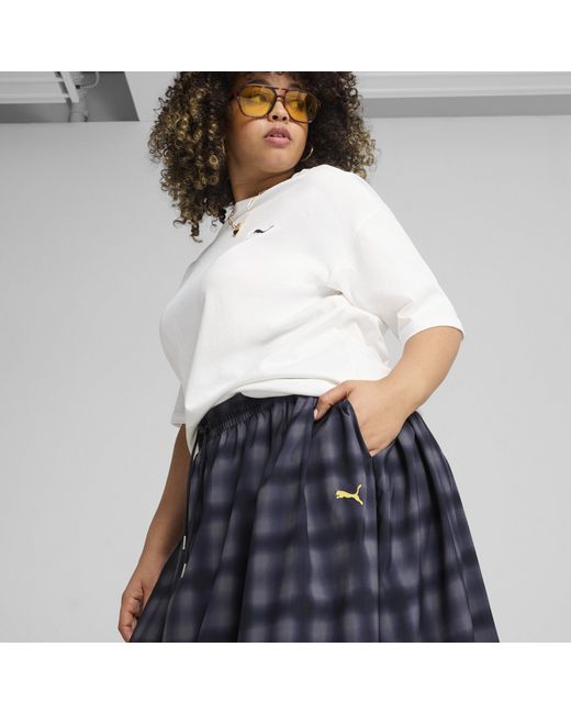 PUMA Blue Road To Unity Woven Midi Pleated Skirt