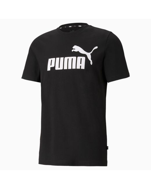 PUMA Essentials Logo T-Shirt Voor in het Black voor heren