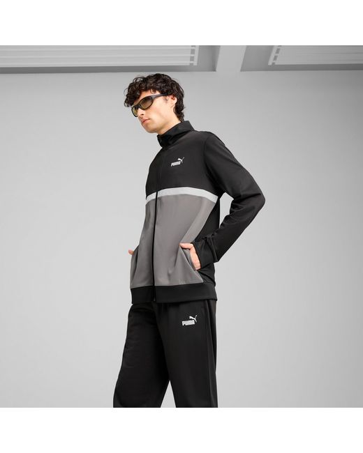 PUMA Poly Colourblock Trainingspak in het Black voor heren