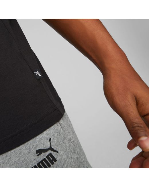 PUMA Essentials Logo T-Shirt Voor in het Black voor heren