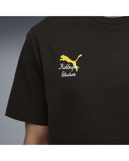 PUMA Kidsuper X Borussia Dortmund Graphic T-Shirt Voor Zwart/Geel, Maat in het Black voor heren