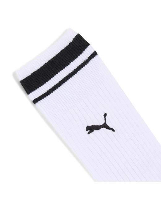 PUMA White Heritage Stripe Crew Socks (1-Pack)