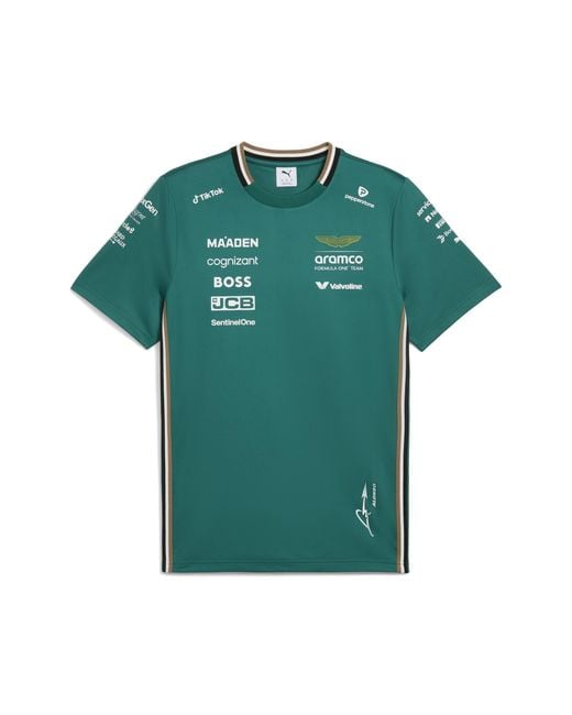 T-Shirt X Aston Martin Aramco F1 Team Replica Alonso Da Uomo, Accessori, Verde di PUMA in Green da Uomo
