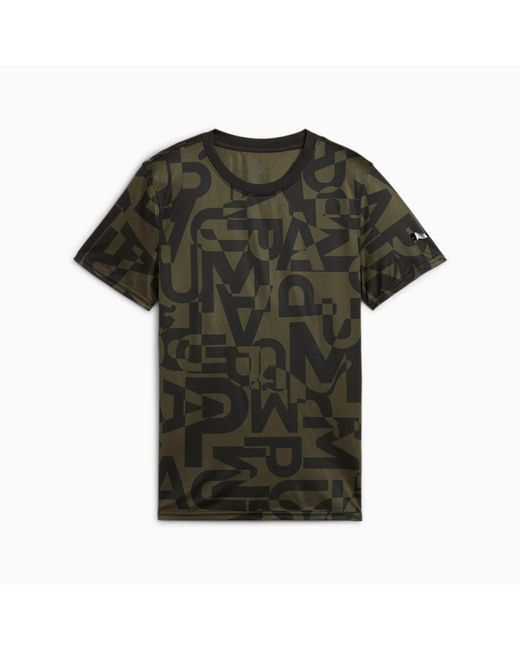 PUMA Black All-Over Print Training Tee Youth