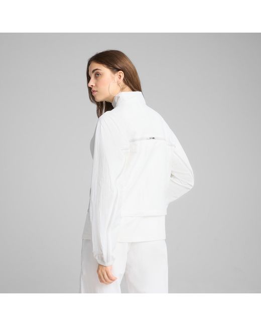 PUMA White Dare To Oversized Full-Zip Woven Jacket