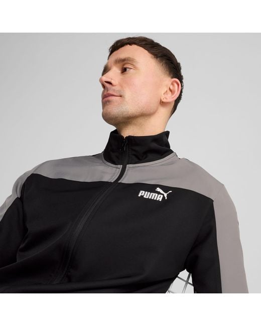 PUMA Black Woven Colourblock Tracksuit