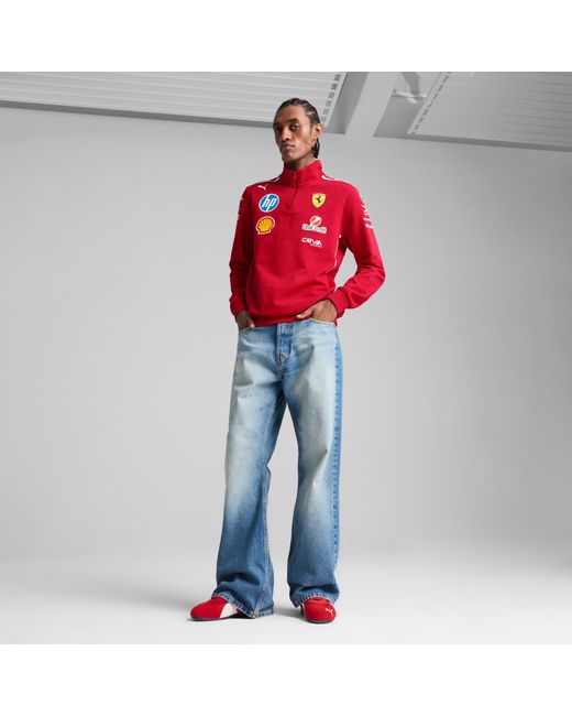 PUMA Red Scuderia Ferrari Hp 2025 Team Quarter-Zip Sweatshirt