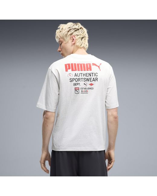 PUMA White Graphics Boxy Utility T-Shirt for men