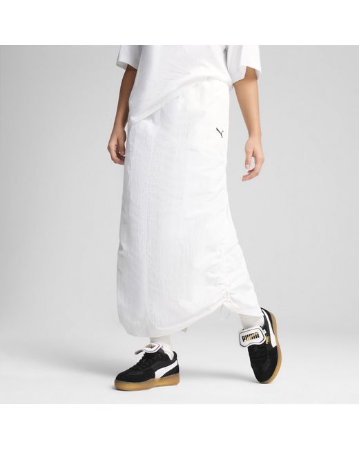 PUMA White WARDROBE ESS Gewebter Maxirock