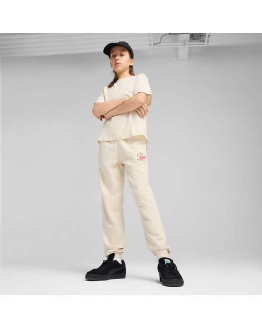 PUMA Essentials Script Sweatpant in het Natural