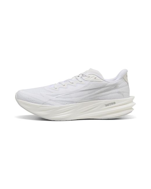 PUMA White Deviate Pure Nitro Running Shoes for men
