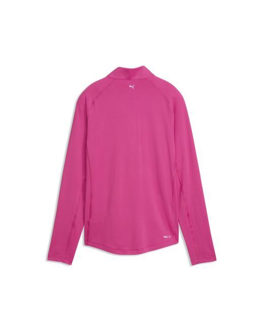 PUMA Pink You-V Solid Quarter-Zip Golf Top