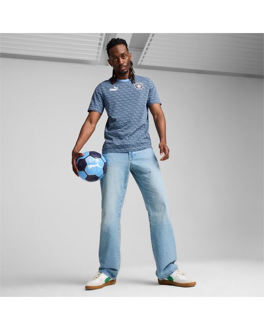 T-shirt À Motifs Ftblculture Manchester City PUMA en coloris Blue