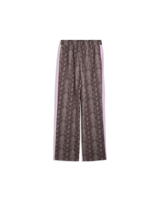 PUMA Brown T7 Snake Print Straight Pants