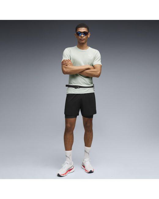 PUMA Gray Greatness Graphic Running T-Shirt for men