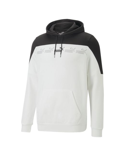 Uomo Tops Felpa con Cappuccio Around The Block da Uomo 3XL White Black di PUMA da Uomo