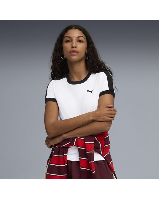 PUMA White T7 Slim T-Shirt