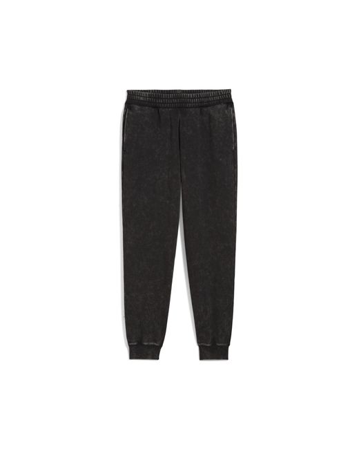 PUMA Black Elevated Essentials Acid Wash Fleece Sweatpants