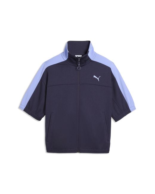 PUMA Blue T7 Short Sleeve Track Jacket