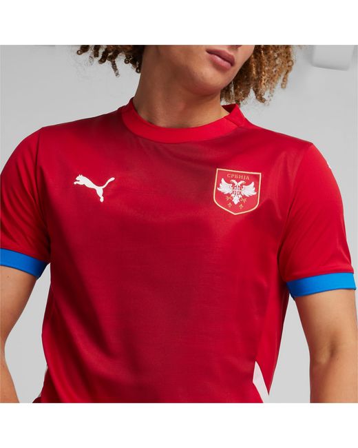 PUMA Servië Voetbal 2024 Thuisshirt in het Red voor heren