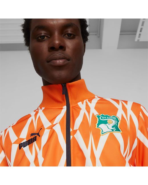 PUMA Orange Ivory Coast Ftblculture Track Jacket for men
