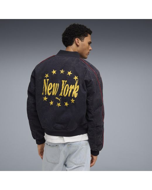 PUMA Blue T7 Nyc Bomber Jacket for men