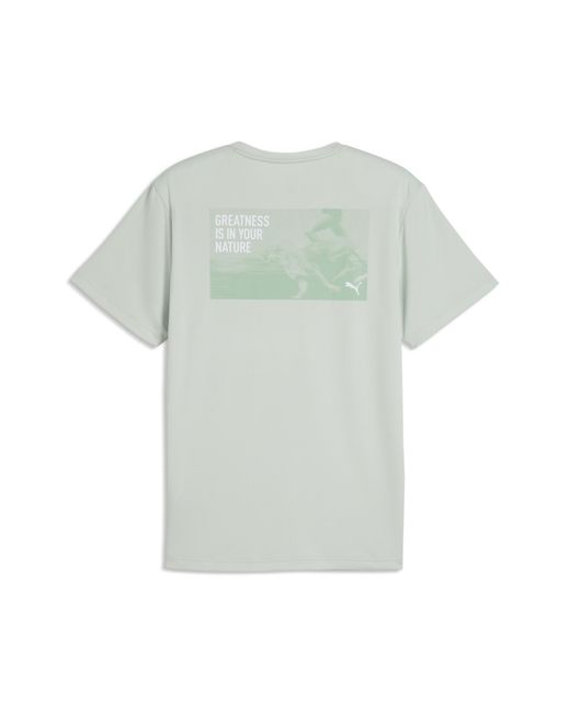 PUMA Gray Greatness Graphic Running T-Shirt for men