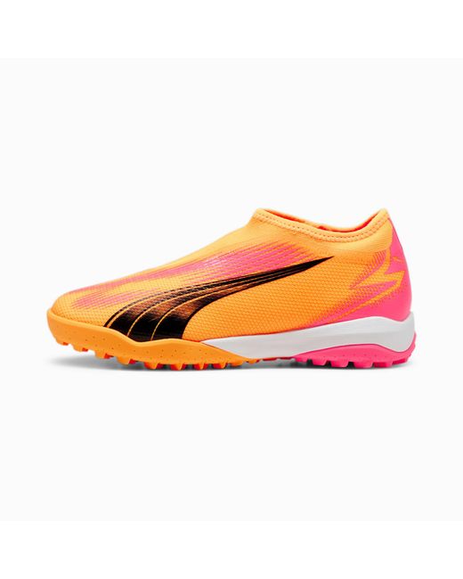 PUMA Orange Ultra Match Ll Tt Mid Youth Football Boots, Sun Stream//Sunset Glow