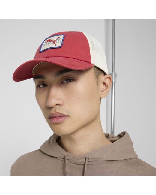 PUMA Red Retro Trucker Cap