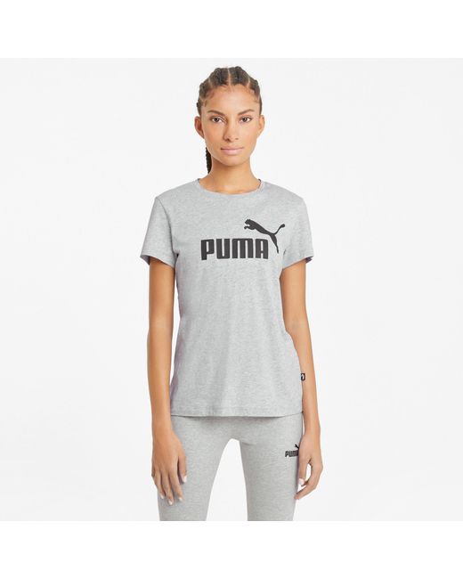PUMA Essentials Logo T-Shirt Voor in het Gray