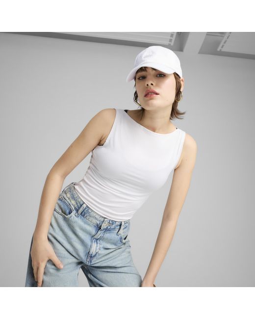 PUMA White ESS No. 1 Logo Patch Baseballcap
