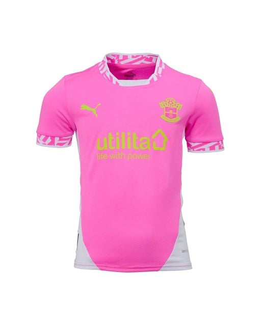 PUMA Pink Southampton F.C. 24/25 Third Kit Youth, Poison/Optic